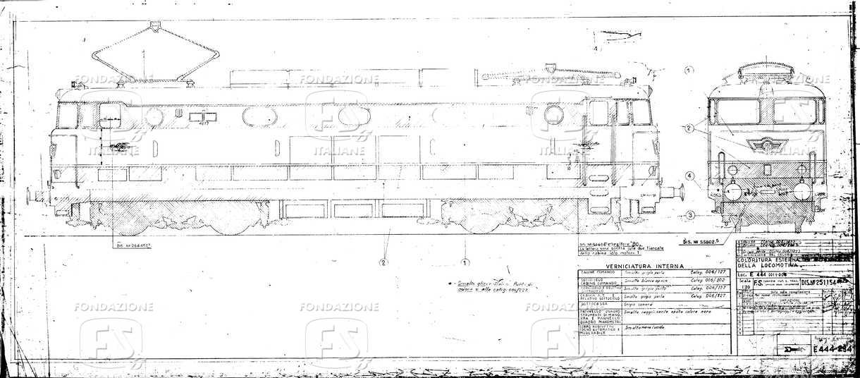 Locomotive gruppo E 444 (001 - 004) - Coloritura esterna della locomotiva