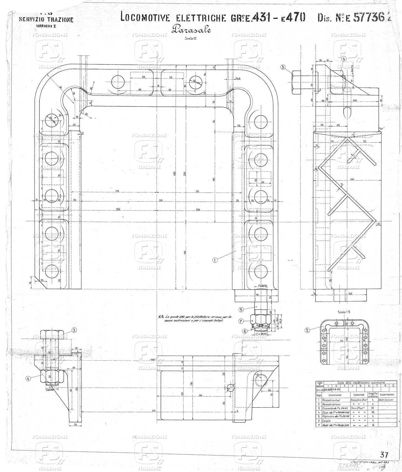 Locomotive elettriche Gruppo E431 - E 470 - Parasale.