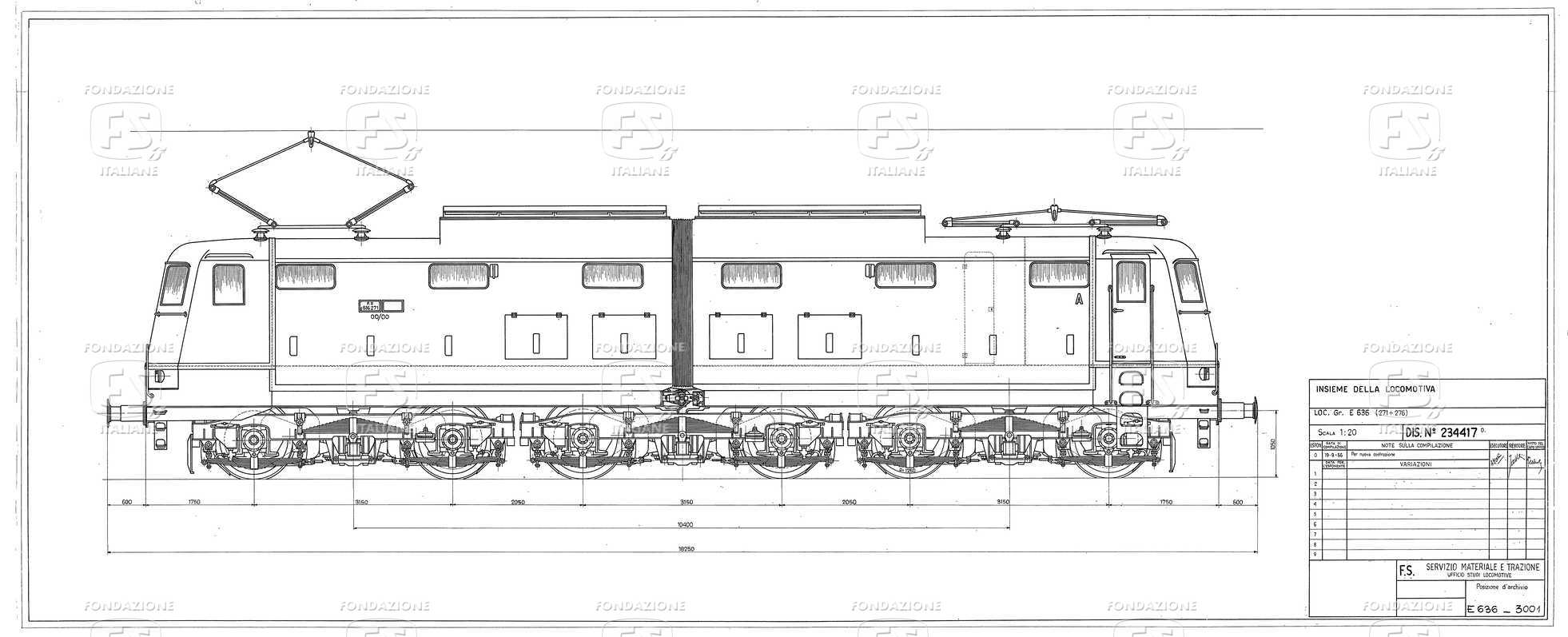 Locomotive gruppo E 636 (271-276) - Insieme della locomotiva