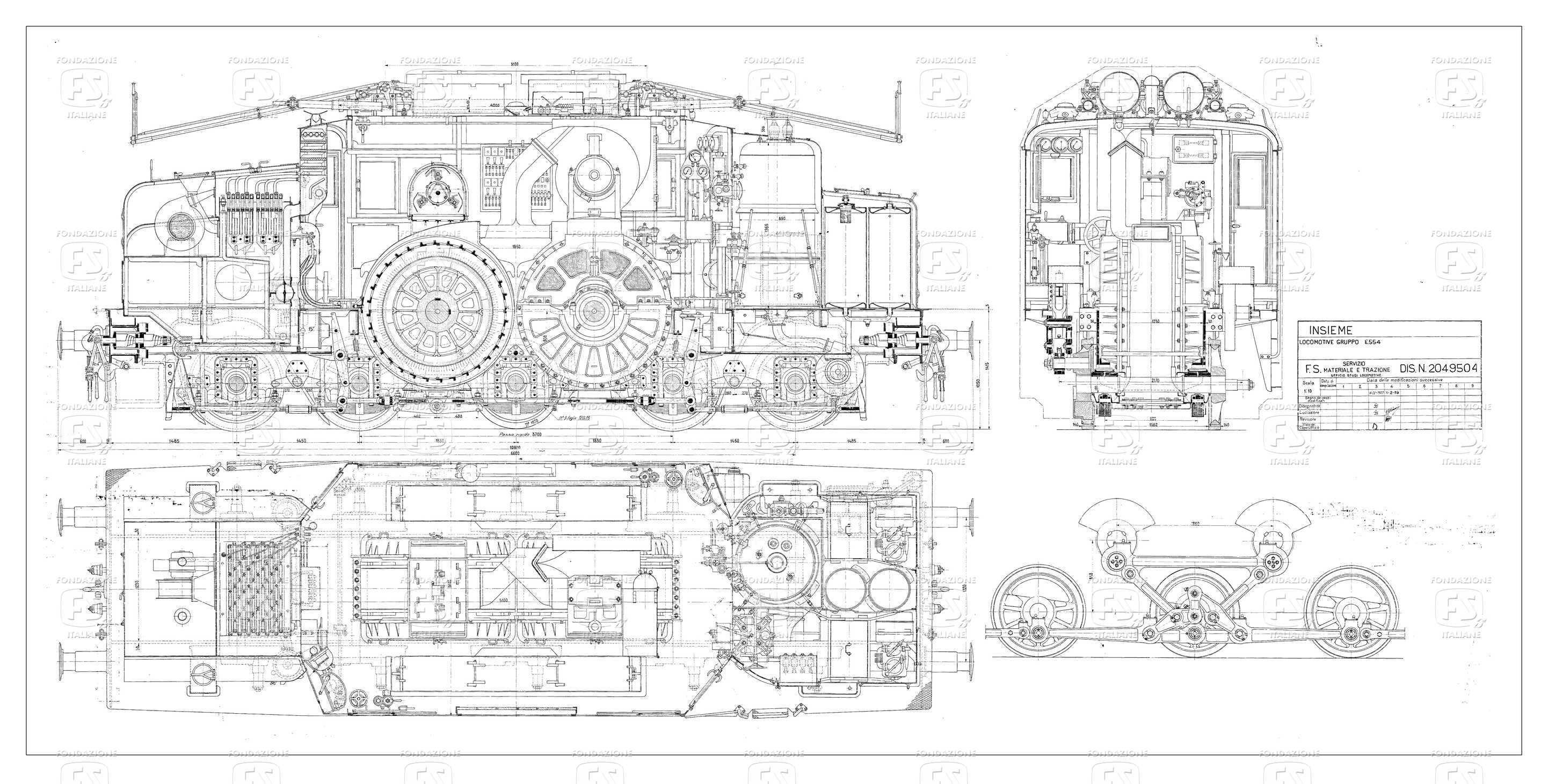 Locomotive elettriche Gruppo E 554. Insieme.