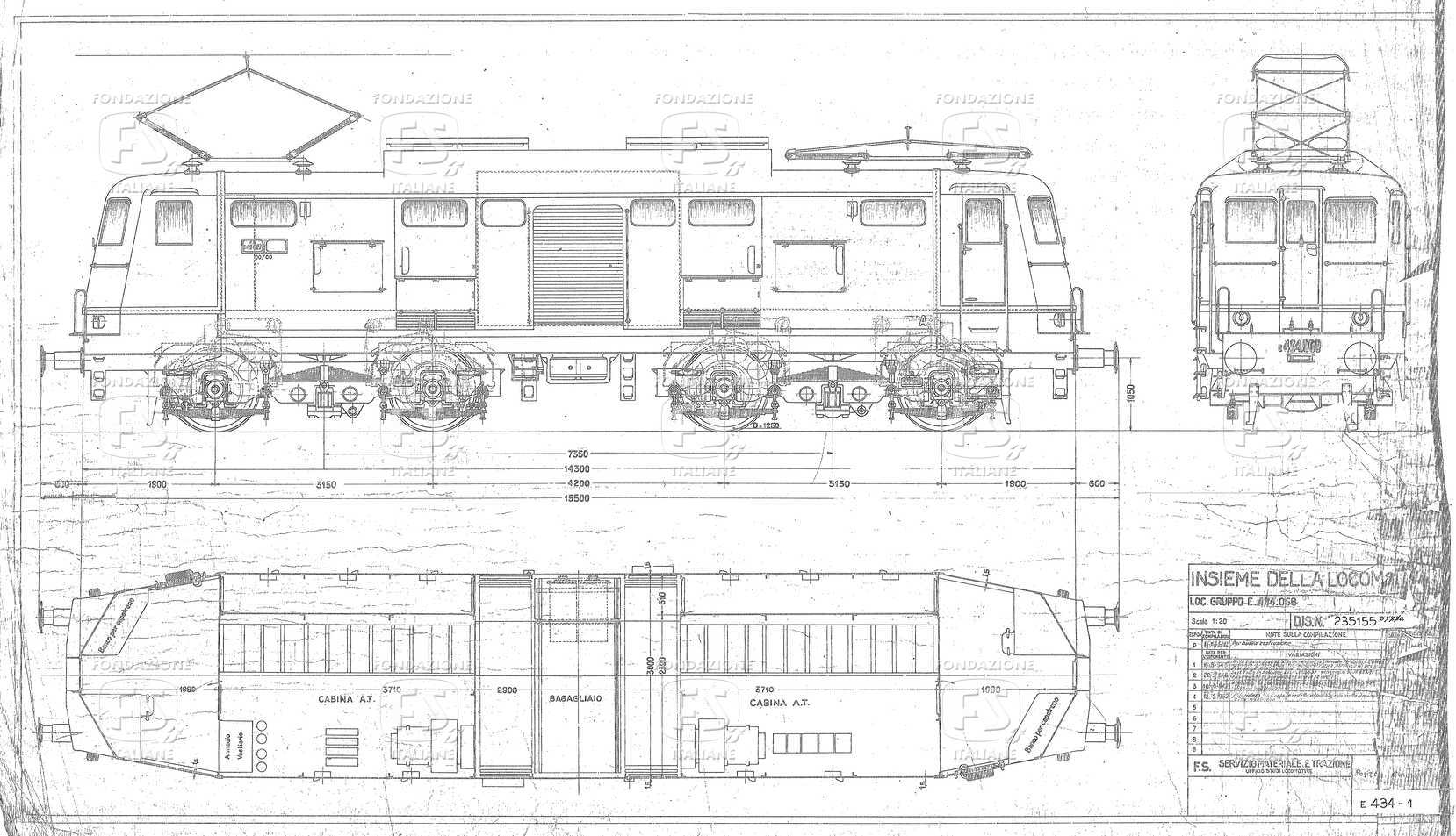 Loc. Gr. E 434 ex E 424.068 - Insieme della locomotiva