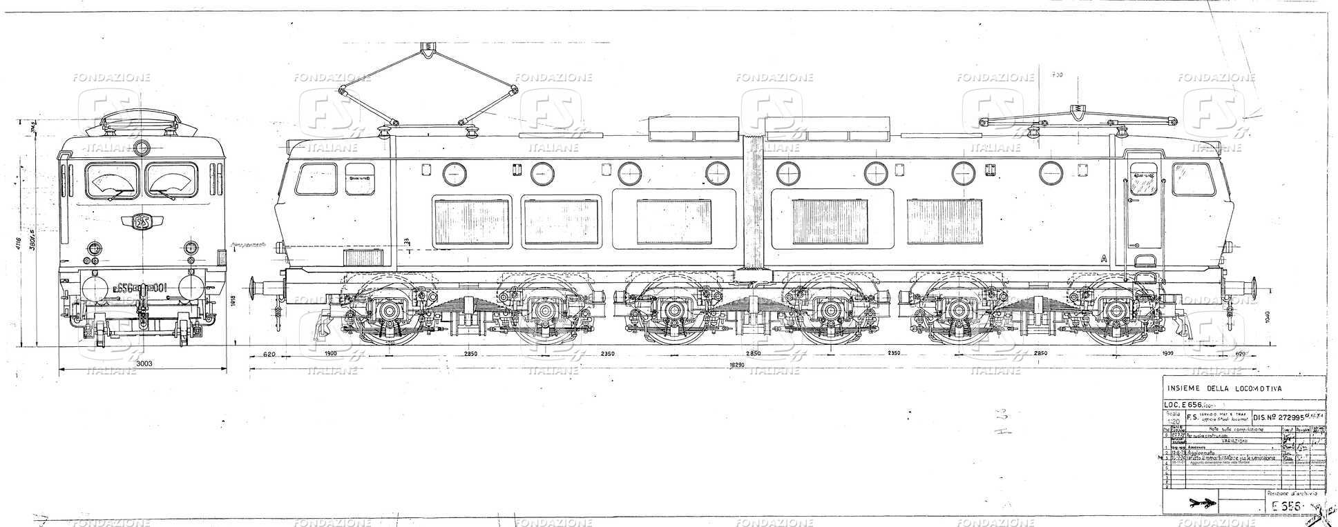 Locomotive gruppo E 656.001 - Insieme della locomotiva