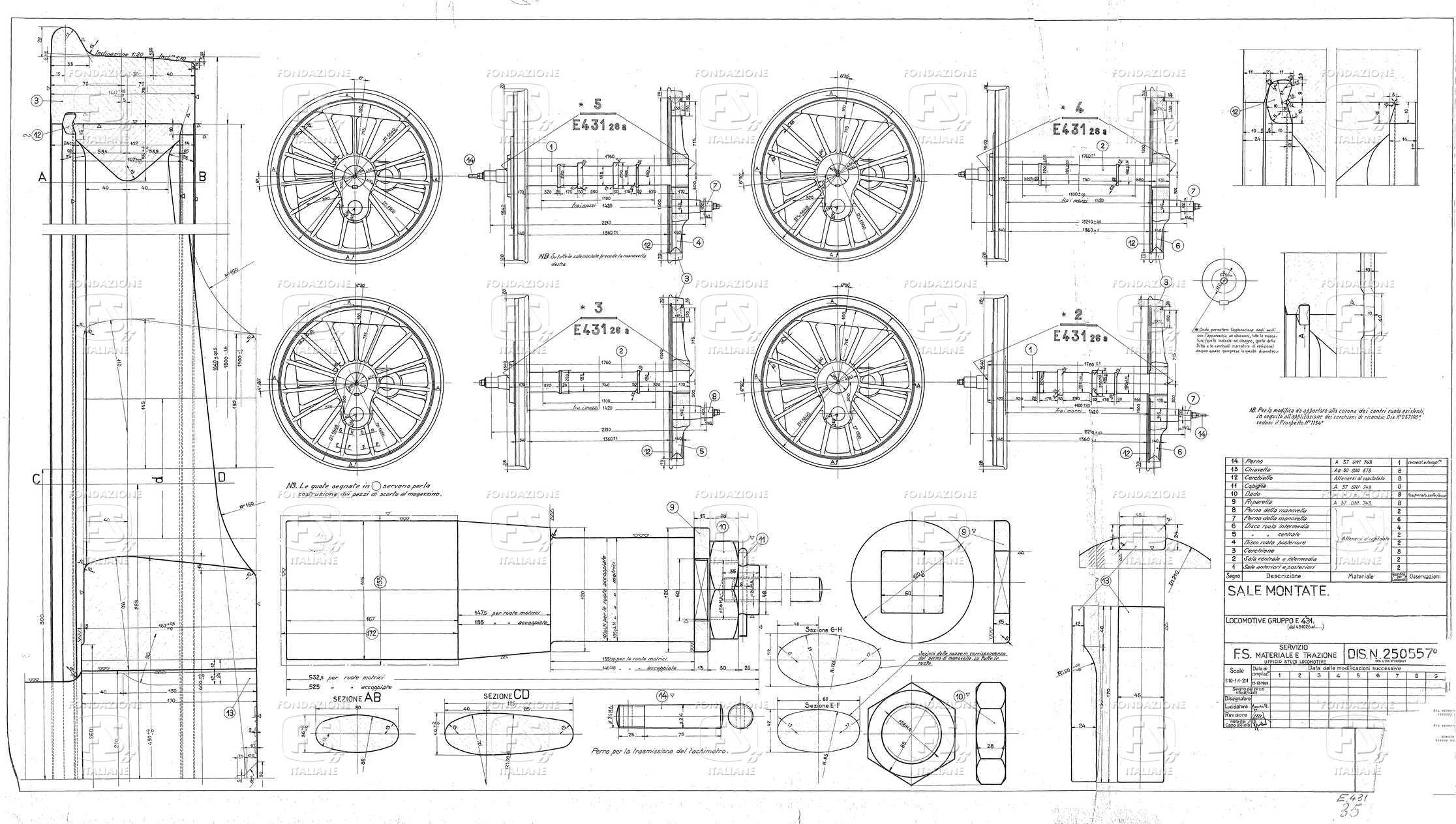 Locomotive Elettriche Gruppo E 431 dal n. 431.026 al … - Sale montate.