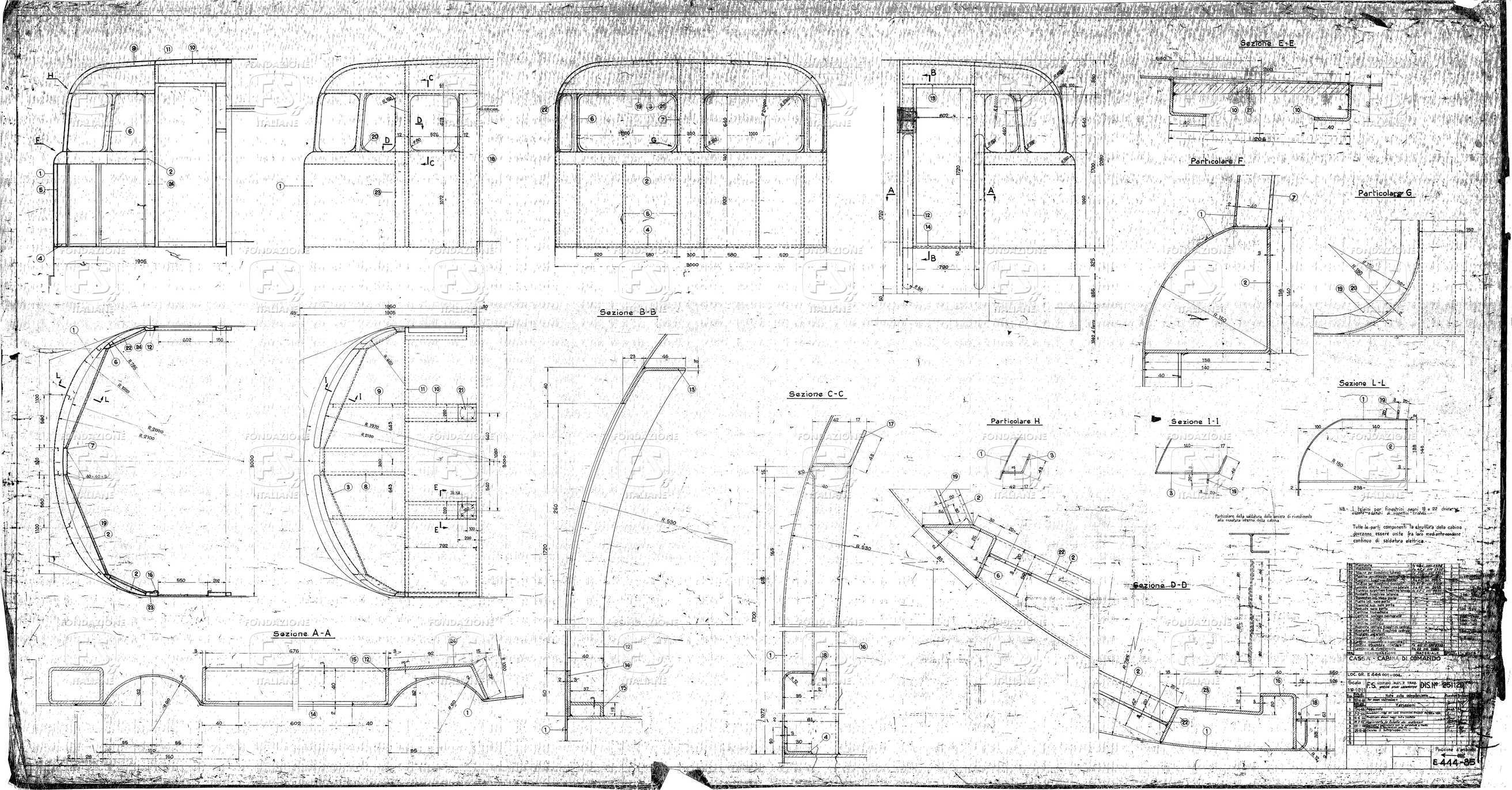 Locomotive gruppo E 444 (001 - 004) - Cassa cabina di comando