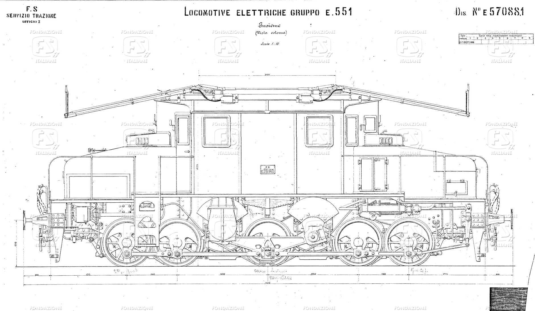 Locomotive elettriche Gruppo E 551. Insieme (vista esterna).