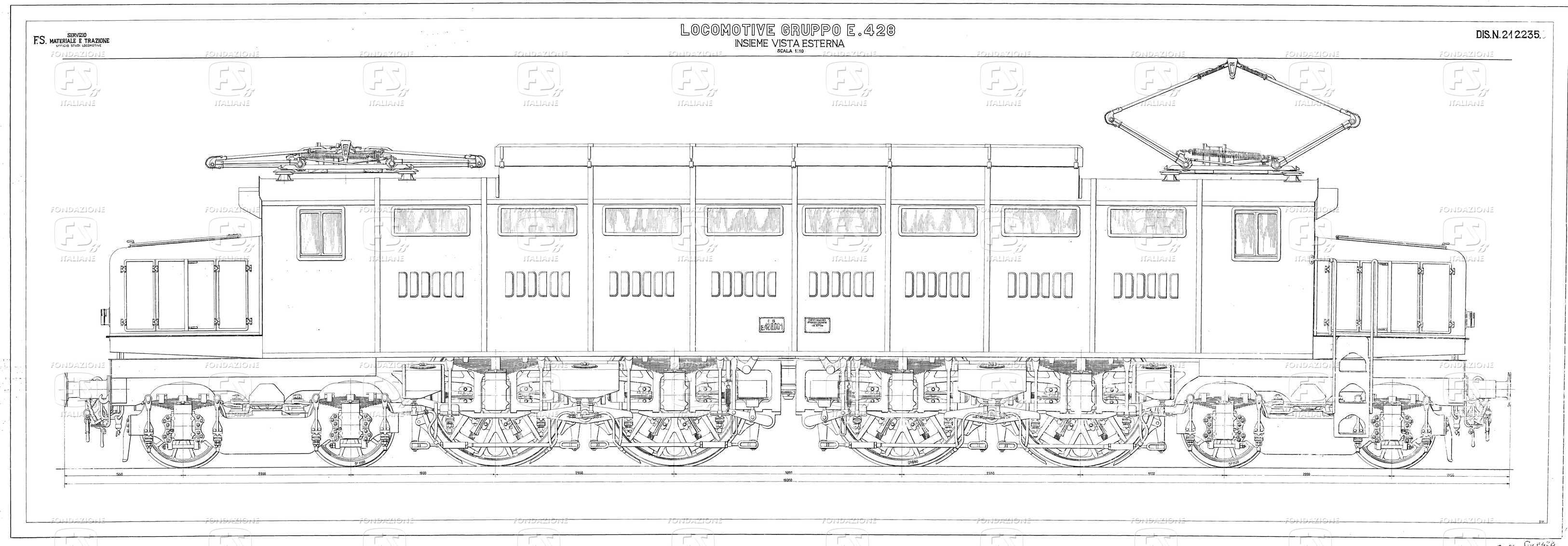 Locomotive gruppo E 428 - Insieme vista esterna