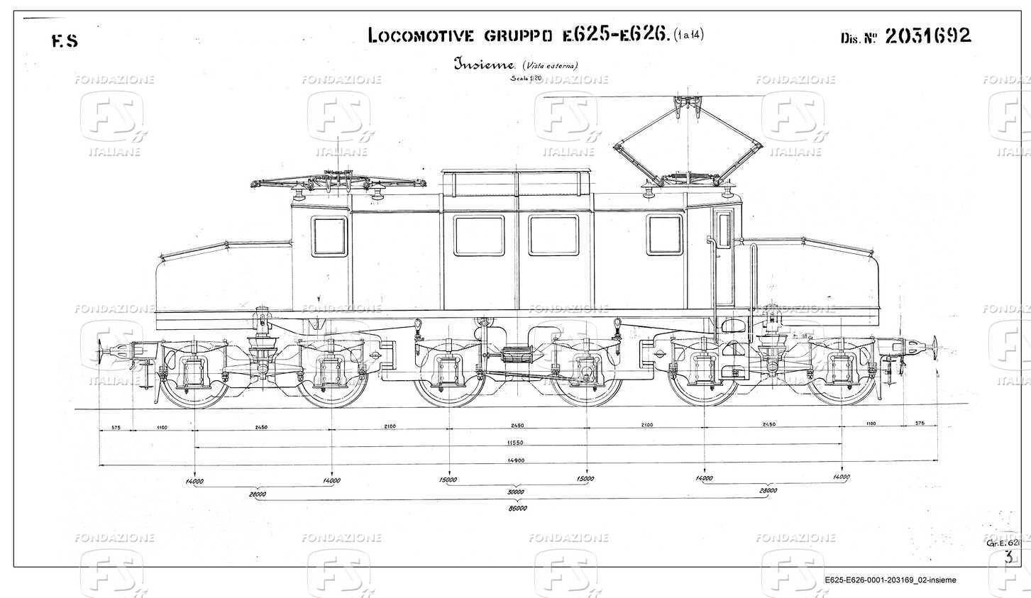 Locomotive gruppo E 625, 626 - Insieme (vista esterna)