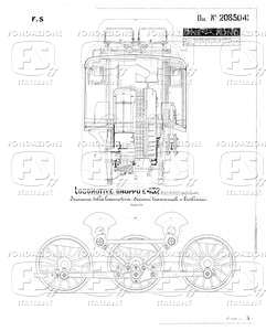 Locomotive Gruppo E 432 (con archetti a pantografo) - Insieme della locomotiva; sezioni trasversali e biellismo.