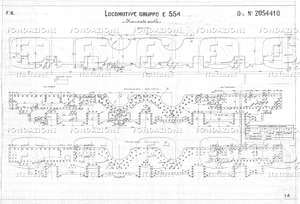 Locomotive Gruppo E 554. Fiancate sciolte.