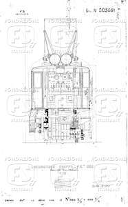 Locomotore Gruppo FS 050. Sezione trasversale.