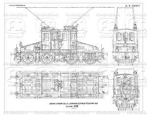 Disegno d'insieme della locomotiva elettrica a quattro assi Gruppo 013