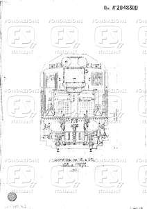 Locomotore tipo FS E 570. Vista di fronte.