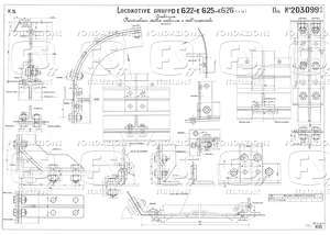 Locomotive gruppo E 622, E 625, E 626 (1 a 14) - Cabina, particolari della cabina e dell'imperiale