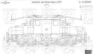 Locomotive elettriche Gruppo E 551. Insieme (vista esterna).