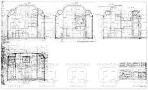 Locomotive gruppo E 428 (001 a 122) - Insieme della cabina - Sezioni trasversali