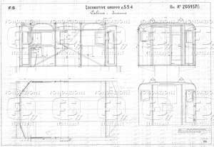 Locomotive Gruppo E 554. Cabina - insieme.